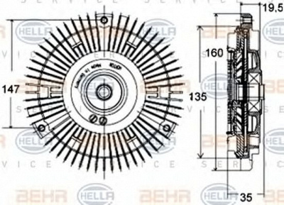 HELLA 8mv376758441 -  Сцепление, вентилятор радиатора