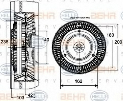 HELLA 8mv376758451 -  Сцепление, вентилятор радиатора