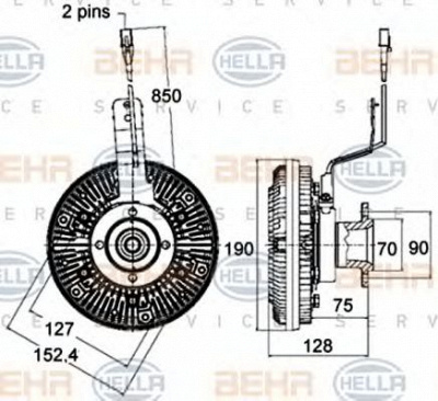 HELLA 8mv376758471 -  Сцепление, вентилятор радиатора