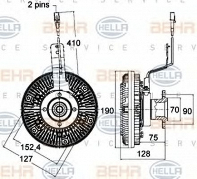 HELLA 8mv376758481 -  Сцепление, вентилятор радиатора