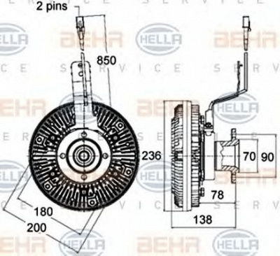 HELLA 8mv376758511 -  Сцепление, вентилятор радиатора