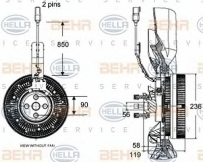 HELLA 8mv376758541 -  Сцепление, вентилятор радиатора