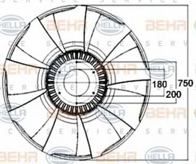 HELLA 8mv376758571 -  Крыльчатка вентилятора, охлаждение двигателя