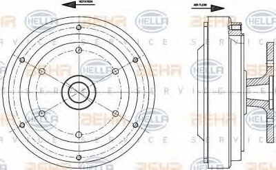 HELLA 8mv376791261 -  Сцепление, вентилятор радиатора