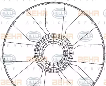 HELLA 8mv376906611 -  Крыльчатка вентилятора, охлаждение двигателя