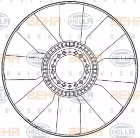 HELLA 8mv376907211 -  Крыльчатка вентилятора, охлаждение двигателя