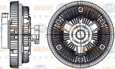 HELLA 8mv376907411 -  Сцепление, вентилятор радиатора