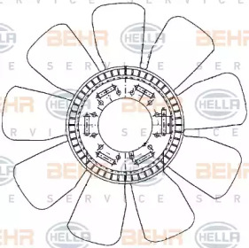 HELLA 8mv376907631 -  Крыльчатка вентилятора, охлаждение двигателя