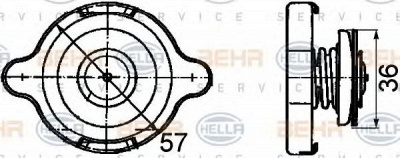HELLA 8my376742061 -  Крышка, резервуар охлаждающей жидкости