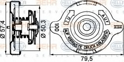 HELLA 8my376742181 -  Крышка, резервуар охлаждающей жидкости
