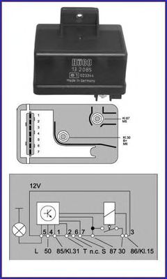 HITACHI 132085 -  РЕЛЕ, СИСТЕМА НАКАЛИВАНИЯ