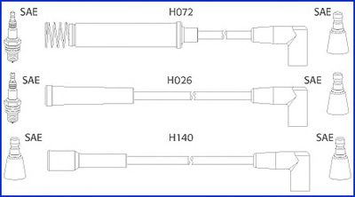 HITACHI 134202 -  Комплект проводов зажигания