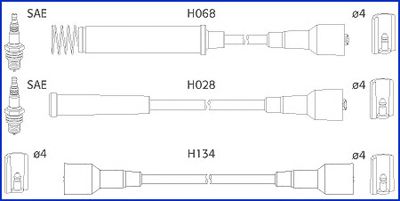HITACHI 134203 -  Комплект проводов зажигания