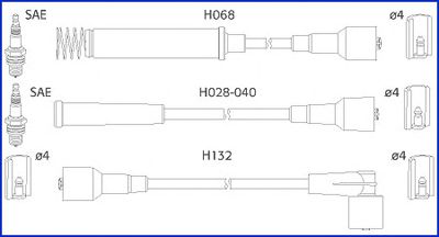 HITACHI 134214 -  Комплект проводов зажигания