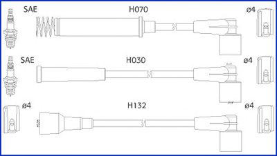 HITACHI 134226 -  Комплект проводов зажигания