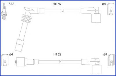 HITACHI 134246 -  Комплект проводов зажигания
