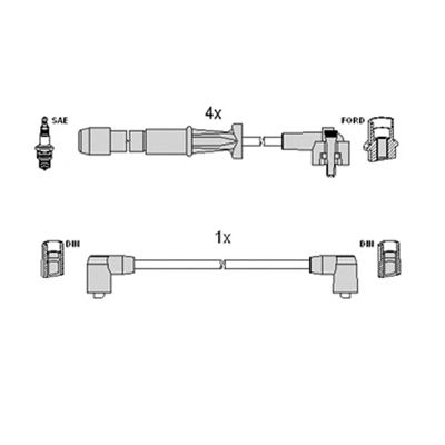 HITACHI 134339 -  Комплект проводов зажигания