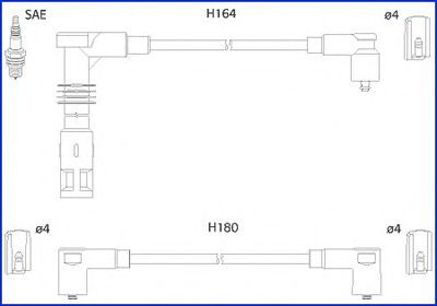 HITACHI 134700 -  Комплект проводов зажигания