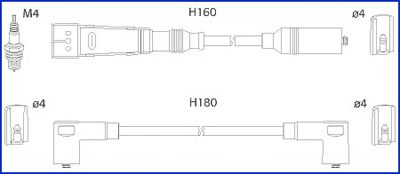 HITACHI 134705 -  Комплект проводов зажигания Hueco