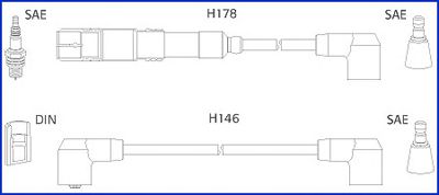 HITACHI 134755 -  Комплект проводов зажигания