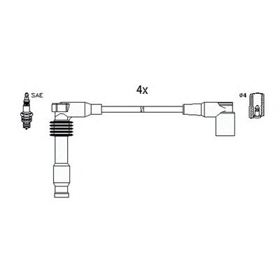 HITACHI 134759 -  Комплект проводов зажигания