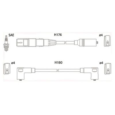 HITACHI 134766 -  Комплект проводов зажигания