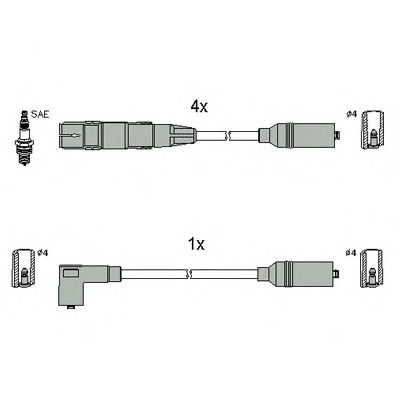 HITACHI 134831 -  Комплект проводов зажигания