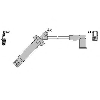 HITACHI 134966 -  Комплект проводов зажигания