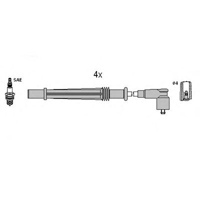 HITACHI 134968 -  Комплект проводов зажигания