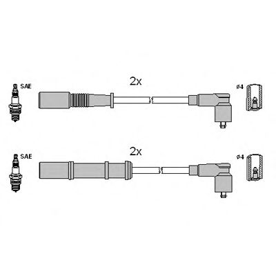 HITACHI 134972 -  Комплект проводов зажигания