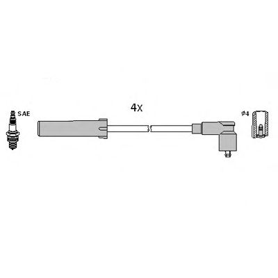 HITACHI 134980 -  Комплект проводов зажигания