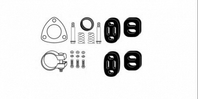 HJS 82141665 -  Монтажный комплект, система выпуска