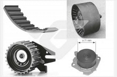 HUTCHINSON kh277wp25 -  Водяной насос + комплект зубчатого ремня