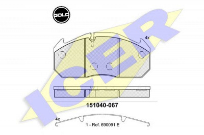 ICER 151040g -  Комплект тормозных колодок, дисковый тормоз