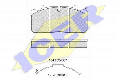 ICER 151253067 -  Комплект тормозных колодок, дисковый тормоз