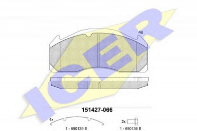 ICER 151427 -  Комплект тормозных колодок, дисковый тормоз