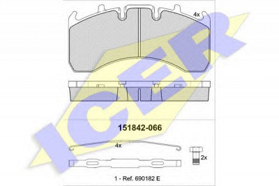 ICER 151842 -  Комплект тормозных колодок, дисковый тормоз