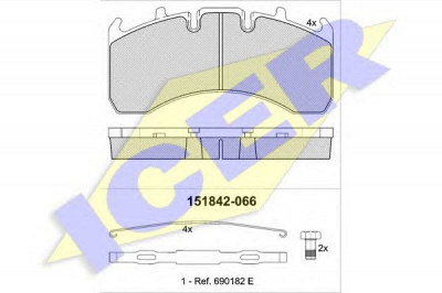 ICER 151842066 -  Комплект тормозных колодок, дисковый тормоз