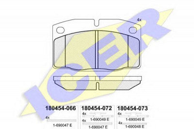 ICER 180454066 -  Комплект тормозных колодок, дисковый тормоз