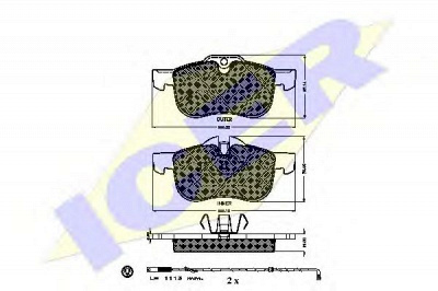 ICER 181335203 -  Комплект тормозных колодок, дисковый тормоз