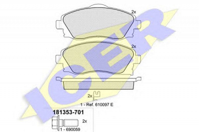 ICER 181353701 -  Комплект тормозных колодок, дисковый тормоз