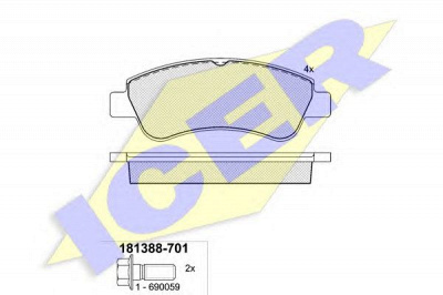 ICER 181388701 -  Комплект тормозных колодок, дисковый тормоз