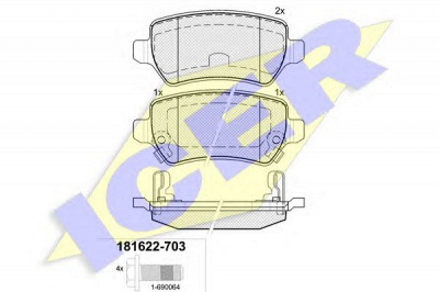ICER 181622703 -  Комплект тормозных колодок, дисковый тормоз