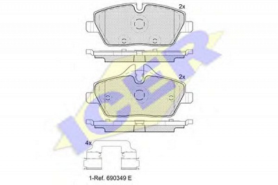 ICER 181662200 -  Комплект тормозных колодок, дисковый тормоз
