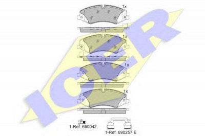 ICER 181957203 -  Комплект тормозных колодок, дисковый тормоз