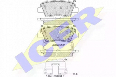 ICER 182036203 -  Комплект тормозных колодок, дисковый тормоз