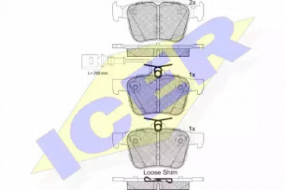 ICER 182098203 -  Комплект тормозных колодок, дисковый тормоз