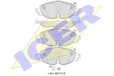 ICER 182111204 -  182111-204_КОЛОДКИ ДИСКОВЫЕ ПЕРЕДНИЕ! A3, VW GOLF