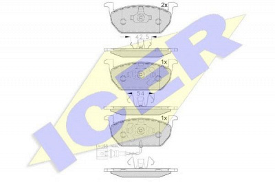 ICER 182189 -  Комплект тормозных колодок, дисковый тормоз