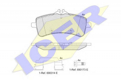 ICER 182218 -  Комплект тормозных колодок, дисковый тормоз